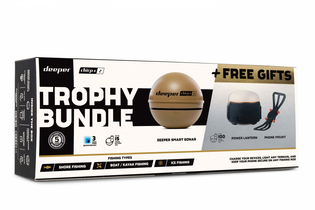 Sonar Deeper Chirp+ 2 Winter Trophy Bundle / Sonary, GPS a kamery / sonary s GPS